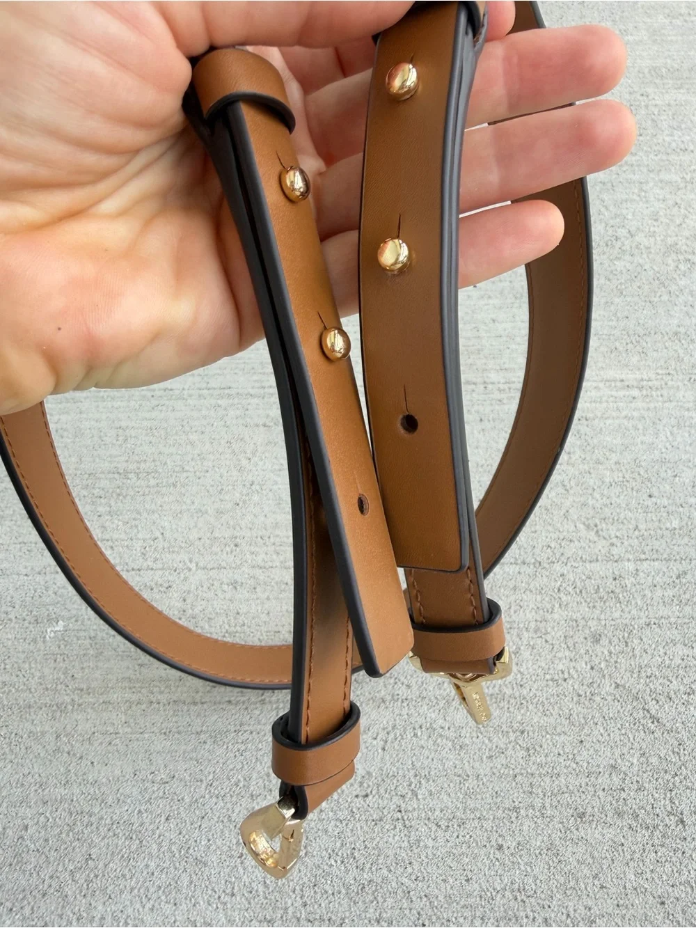 Michael Kors Adjustable Leather Shoulder Crossbody Replacement Strap Brown Gold